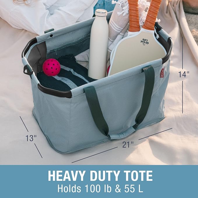 CleverMade Gear Hauler Pro Collapsible Tote Bag, 55L Outdoor Tote | Haul Bulky Gear Without Sagging | Aluminum Frame Holds 100 lb, While Shoulder and Crossbody Straps Offer Flexible Carry - Image 3