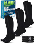 Doctor's Select® Bamboo Viscose Light Compression Socks for Women & Men - 3 Pairs, 8-15 mmHg Compression Socks, Knee High by DoctorsSelect