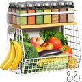 Magnetic Fridge Shelf with Wood Lid, Fruit Potato Onion Storage Bins, Pantry Organizers, Large Container Spice Rack for Refrigerator, Kitchen Counter, Cabinet (1, White) by Ofiray-home