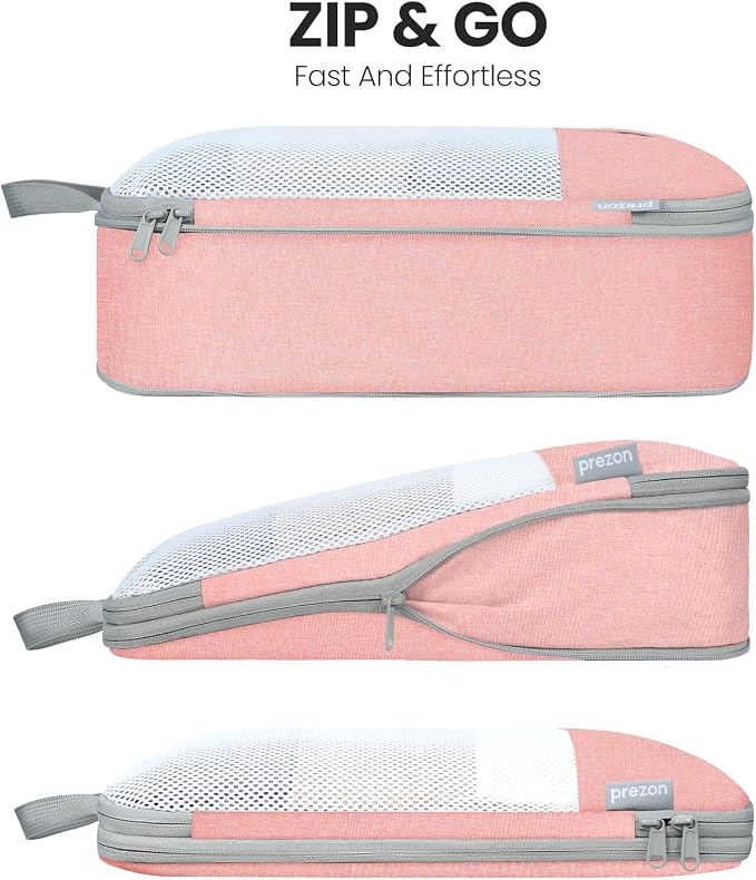 Compression Packing Cubes for Travel, Lightweight Vacation Travel Essentials, Travel Accessories for Suitcase Organizer Bags Set, Durable Luggage Organizer - Image 5