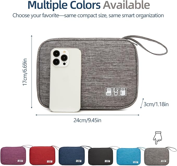 Cable Organizer Bag, Electronics Case for Cords, Chargers & Tech | Organize cables, chargers and power banks with elastic loops, mesh pockets and a slim design for travel. - Image 4