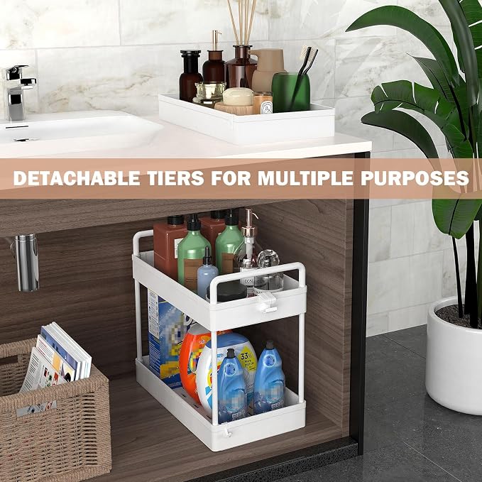 Ronlap 3 Tier Slim Rolling Storage Cart with Wheels Utility Organizer,White | For bathroom, laundry, kitchen, bedside & dorm. Fits art, craft, snack, makeup, nail, diaper & postpartum baby supplies - Image 3