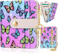 Jogjam Butterfly Rfid Women Wallet, Small Slim Thin Credit Card Holder | PU Leather Bifold Cash Zipper Coin Pocket ID Window, for Female Ladies Teen Girls Girly Gifts by Jogjam