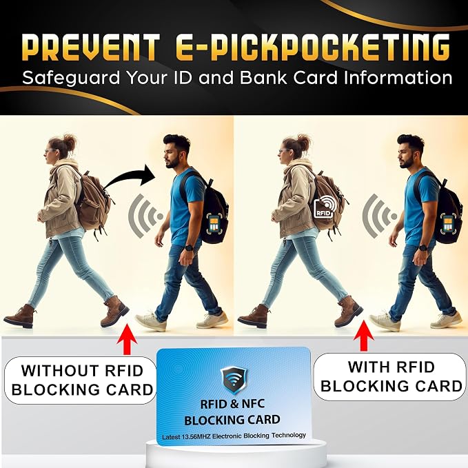SaiTech IT 5 Pack RFID Blocking Card for Credit Debit ID Card, Sky Blue | Slim Anti-Theft Contactless NFC RFID Blocker Protector, Easily Fit into Wallet and Purse, for Men & Women - Image 3