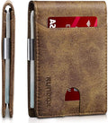 RUNBOX Slim Wallet for Men - RFID Blocking Leather Bifold with Money Clip | Minimalist Front Pocket Wallet Holds 11 Cards,Slim Thin Design,RFID Blocking Protection, Practical Birthday Gifts for Men by RUNBOX