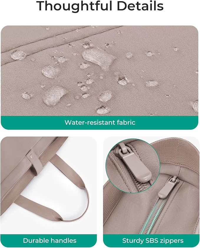 BAGSMART Tote Bag for Women, Foldable Tote Bag With Zipper Travel Shoulder Bag Handbag for Work - Image 7