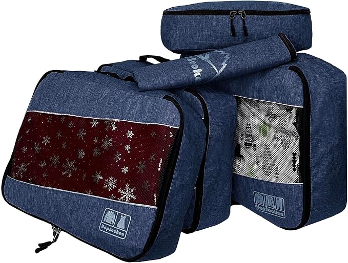 5 Set Packing Cubes for Travel Large Suitcase Luggage Organizer Bags Travel Accessories Vacation 4 Cubes 1 Laundry Pouch Bag - Image 2