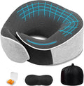Memory Foam Travel Neck Pillow | Ergonomic 360 Degree Head Support for Airplane, Car and Office Sleeping, with Breathable Cotton Cover and Carry Bag, Gray-2 by Unknown
