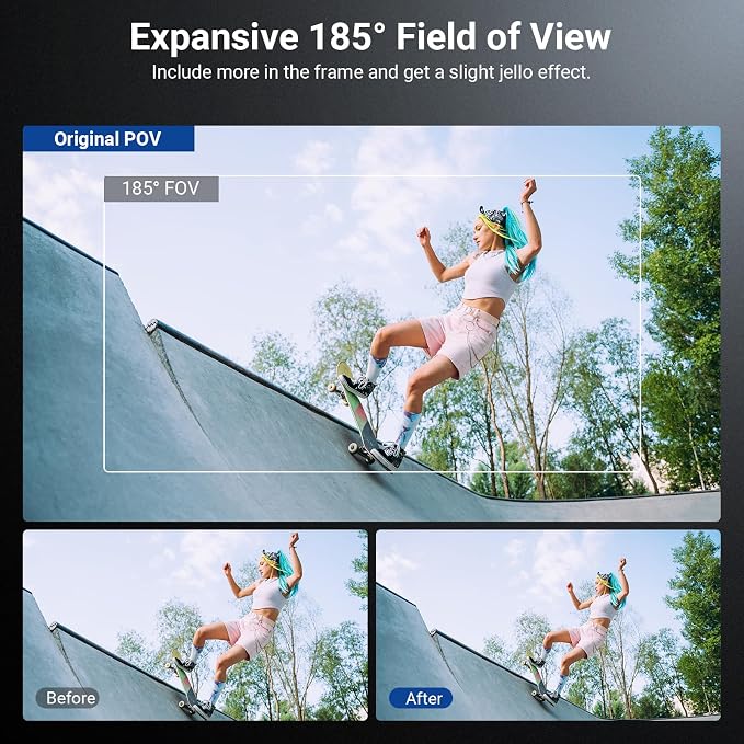 NEEWER Wide Angle Lens Compatible with DJI Osmo Action 6 Only, 185° FOV Multicoated HD Optical Glass 4 Elements 4 Groups Screw On Action Camera Lens Photography Accessories, FL-B52 - Image 2