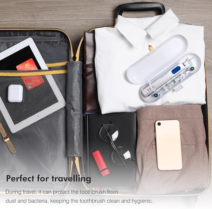 Electric Toothbrush Case Compatible with Oral B/Oral-B Pro/iO/Philips Sonicare/Demita/Bitvae and most other Brand Electric Toothbrushes on the market，White - Image 7