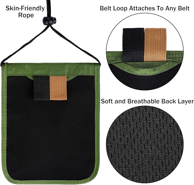 Travel Pouch Neck Wallet Family Passport Holder Organizer Case with RFID Blocking | Family Passport Holder - Image 5