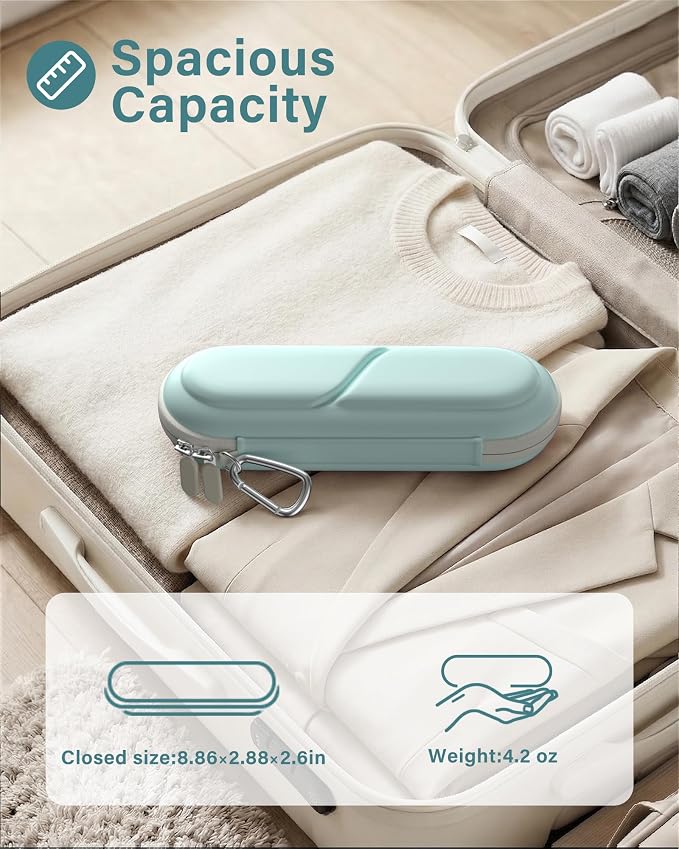 ProCase Toothbrush Travel Case for Oral-B/Oral-B Pro 1000 1500 5000 7000 7500 6000 9600/Philips Sonicare 4100 5100 1100 6100 5300 Oral-B iO Electric Toothbrush Portable Hard Container -Iceblue - Image 4