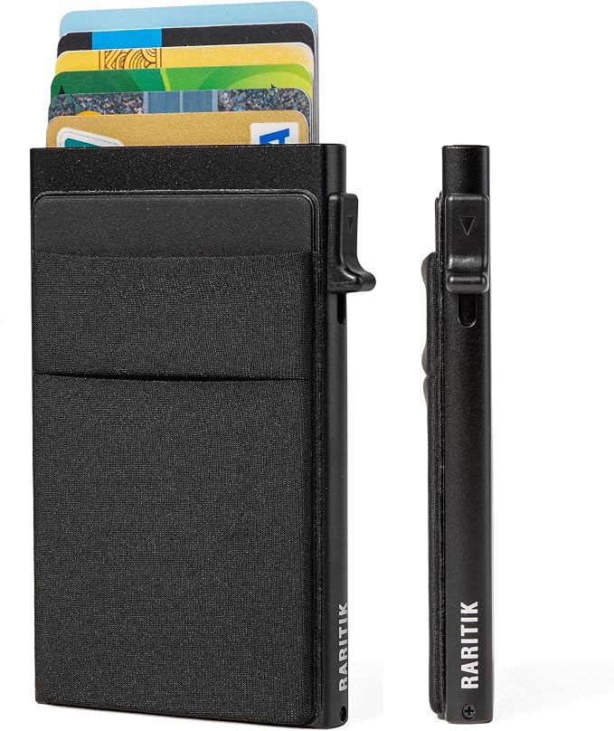 Slim Card Holder Wallet for Men, Minimalist RFID Blocking Pop Up Wallet, Smart Metal Business Card Case Holds 12 Cards, Money Clip, Front Pocket Wallet, Gifts for Men - Image 9