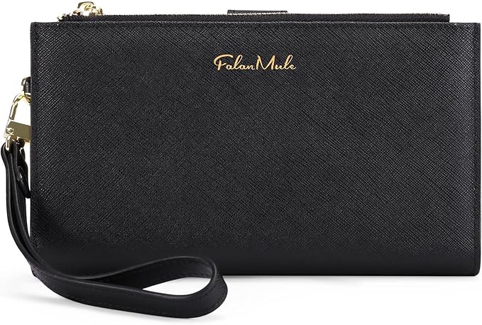 Wallets for Women Trifold Wristlet Wallets Large Capacity RFID Blocking Ladies Purse Credit Card Holder by FALANMULE