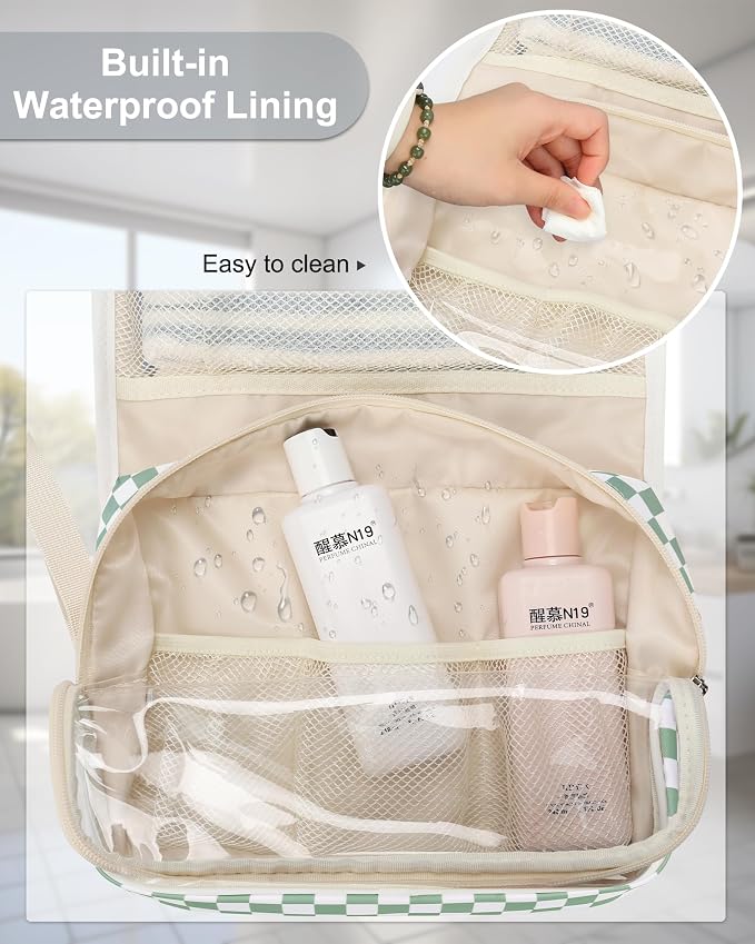 Relavel Travel Hanging Toiletry Bag for Women, Large Capacity Wash Bag | with 360 degree Rotation Hanging Hook, Portable Toiletries Makeup Organizer Storage for Daily Use, Trip, Camping - Image 9
