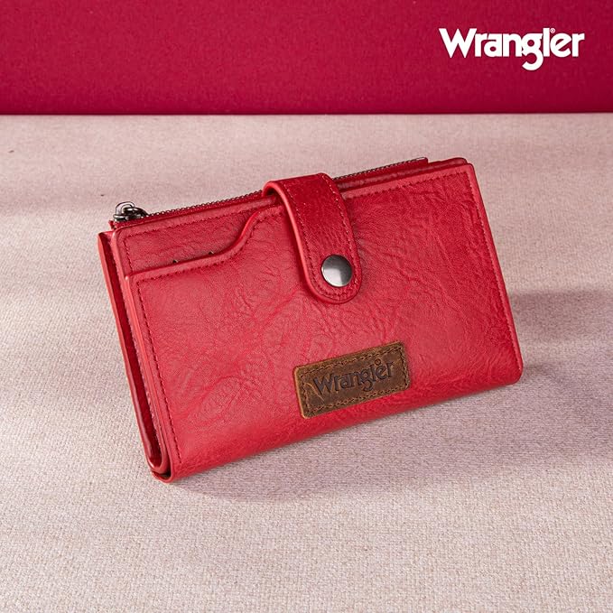Wrangler Wallet for Women Bifold Card Holder with Zipper and ID Window - Image 6