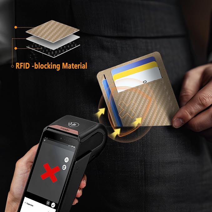 Travelambo Slim Minimalist Wallet for Men, RFID Blocking Credit Card Holder, Front Pocket ID Card Case, Gifts for Men, Husband, Boyfriend, Teenage - Image 5