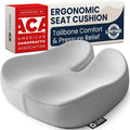 5 STARS UNITED Seat Cushion - Memory Foam Chair Cushion for Tailbone Pain Relief - Ergonomic Support for Coccyx, Sciatica & Butt - Office, Desk & Gaming Chair, Car Seat, Wheelchair, Light Gray Suede by 5STARSUNITED
