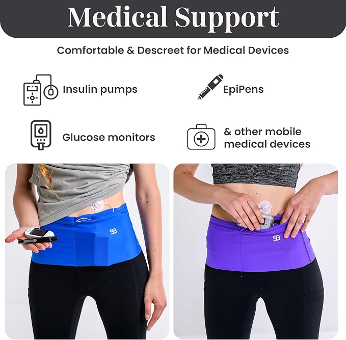 Running Belt Money Belt 4-Pocket Phone Holder | No-bounce Fanny and Waist Pack, 4 Large Security Pockets and Zipper, Fits All Size Phones Travel Documents and Passport - Image 7