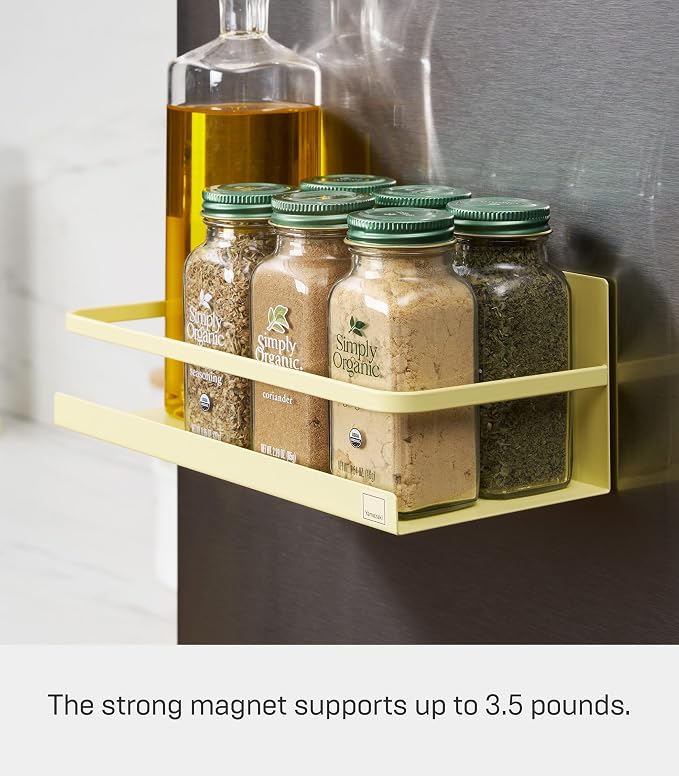 YAMAZAKI Home Plate Magnetic Spice Storage Rack Organizer for Fridge - Steel - Image 5