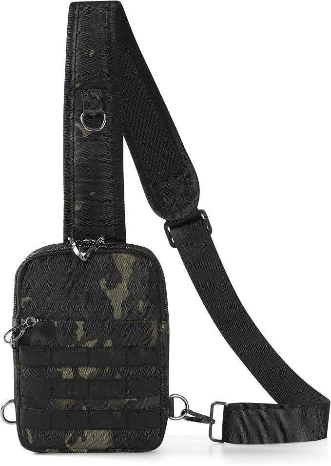 Anti Theft Sling Bag Tactical Small Shoulder Chest Crossbody Bag for Men Women with Zipper Lock RFID Blocking（camouflage） - Image 8