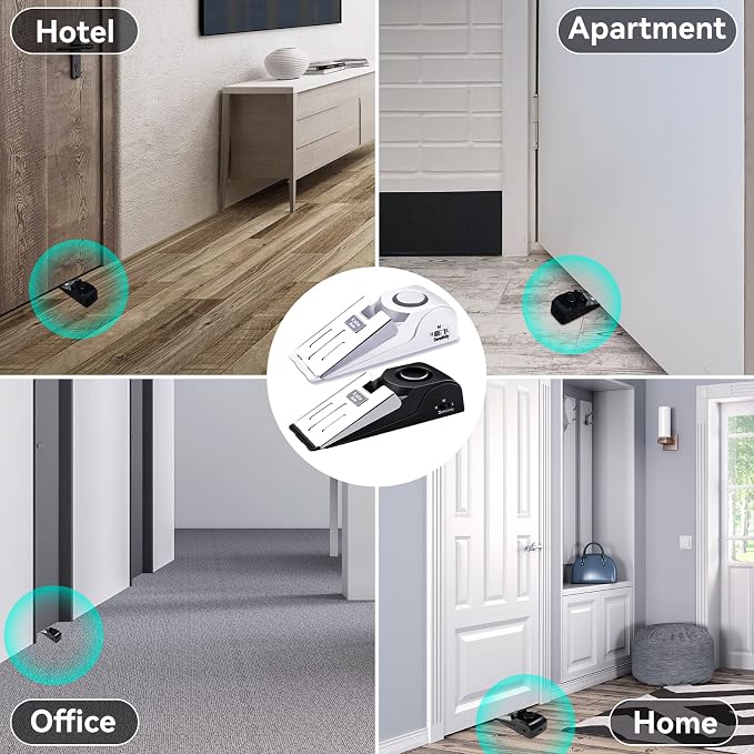 AceMining Door Stop Alarm, 120dB Door Stopper Security Wedge for Travel | Door Alarm for Home, Hotel and Apartment Entry, Rubber Wedge Stopper with Siren for Safety - Image 7