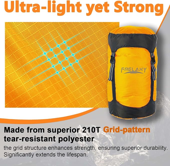 Frelaxy Compression Sack, 40% More Space! Sleeping Bag Stuff Sack | Ultralight Compression Stuff Sack, Water-Resistant & Ultralight Space Saving Gear for Camping, Hiking 11L/18L/30L/45L/52L - Image 3