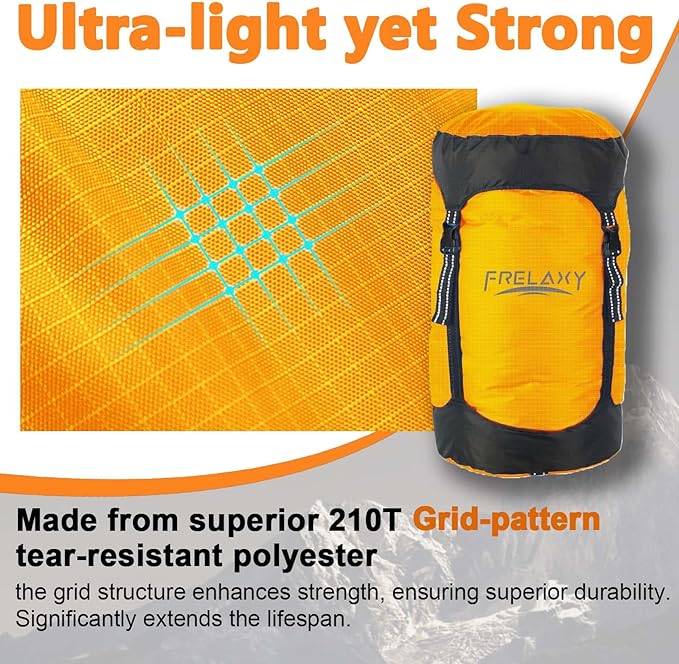 Frelaxy Compression Sack, 40% More Space! Sleeping Bag Stuff Sack | Ultralight Compression Stuff Sack, Water-Resistant & Ultralight Space Saving Gear for Camping, Hiking 11L/18L/30L/45L/52L - Image 3