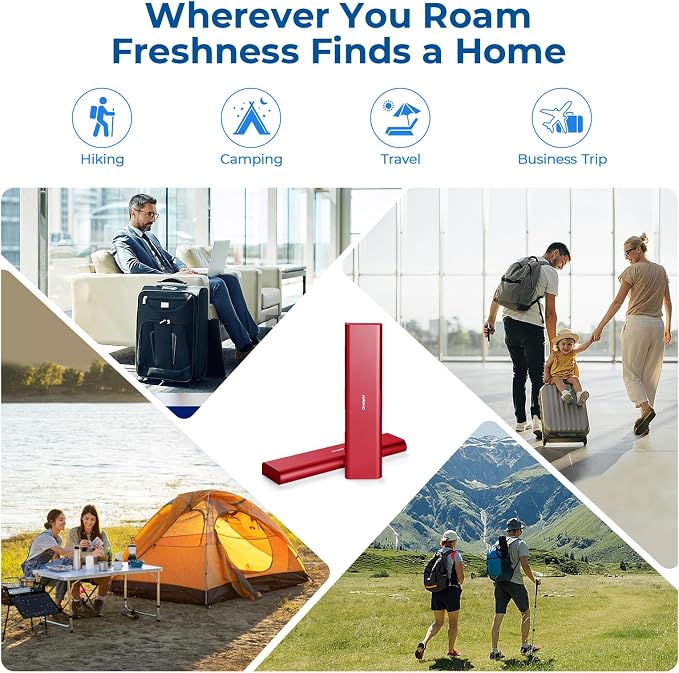Wider Aluminum Toothbrush Travel Case, Portable Travel Toothbrush Holder, Durable Manual Toothbrush Box Container for Traveling, Bathroom, Camping, Business Trip, Red - Image 9