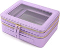 Aveniee Clear Makeup Bags, Double Layer Cosmetic Bags with a Separate Brush Compartment, Large Travel Toiletry Bag Train Case for Women, Travel Accessories Organizer.2 Layers Large, Lilac by Aveniee