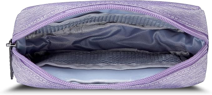 E-Tree Small Makeup Bag, Cosmetic Toiletry Skin Care Make up Little Items Pouch for Purse, Zipper Mini Tech Charger Cable Electronic Organizer Case, Travel Accessories for Women Men Teen, Purple - Image 4