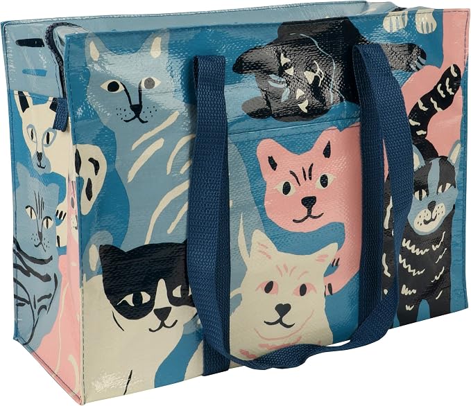 Blue Q Reusable Shoulder Tote Bag – Carry Everywhere Bag with a Hefty Zipper, Durable, Fun Design, 95% Recycled Material by BlueQ