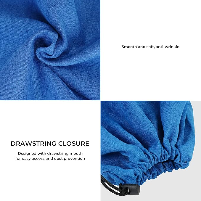 4 Pcs Travel Shoe Bags for Packing with Drawstring,17.7" x 13.8",Blue | Dust Resistant,Machine Washable & Reusable Storage Pouch,Drawstring Closure,Travel Essentials for Women & Men - Image 3
