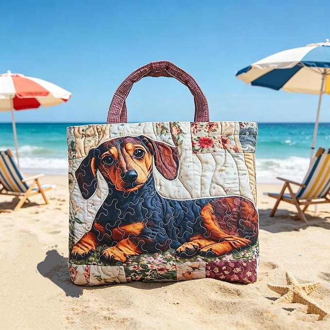 Women's Quilted Tote Bag – Lightweight Large Capacity Foldable for Travel | 20.87" L x 15.75" H - Image 3