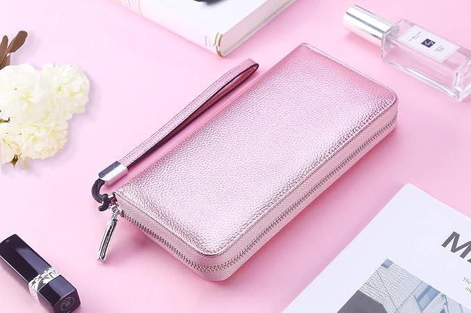Small Compact Women Wallet RFID Blocking Genuine Leather Bifold Purse with ID Windows - Image 6