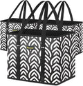 BALEINE 3PK Reusable Grocery Bags, Heavy Duty Shopping Tote Bag | 12'' Long Handles, Reinforced Bottom Keeps Upright, Fold Flat Storage, Water-Resistant Shopping Bag, Multiple Color Options by BALEINE
