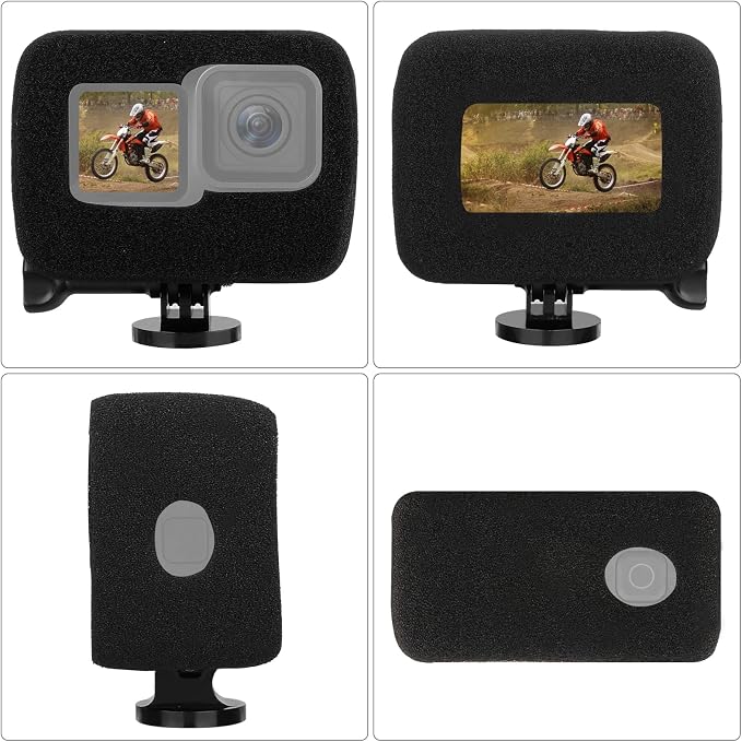 2Pack Windslayer Cover Compatible with Gopro Hero 10 Hero 9 Hero 11 Windscreen Wind Muff Foam Housing Frame Case for Noise Reduction,Sponge Video Muffler Windproof Case Accessories for Audio Recording - Image 4