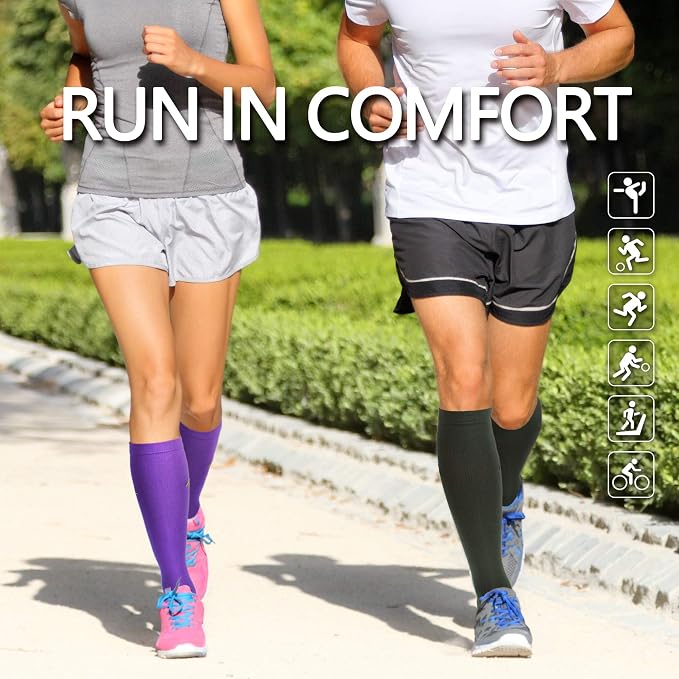 NEWZILL Medical Compression Socks for Women & Men, 20-30 mmHg Knee-High Support for Circulation, All-Day Comfort for Work Travel Running Cycling and Fitness - Image 6