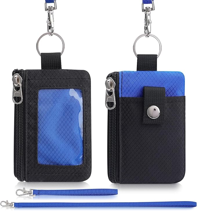 Artpaxy Minimalist Wallet For Mens Womens, Keychain RFID Blocking Zipper Small Wallet with ID Window 2 Lanyards,Water Resistant Travel Cash Card Coin Case Boys Girls - Image 7