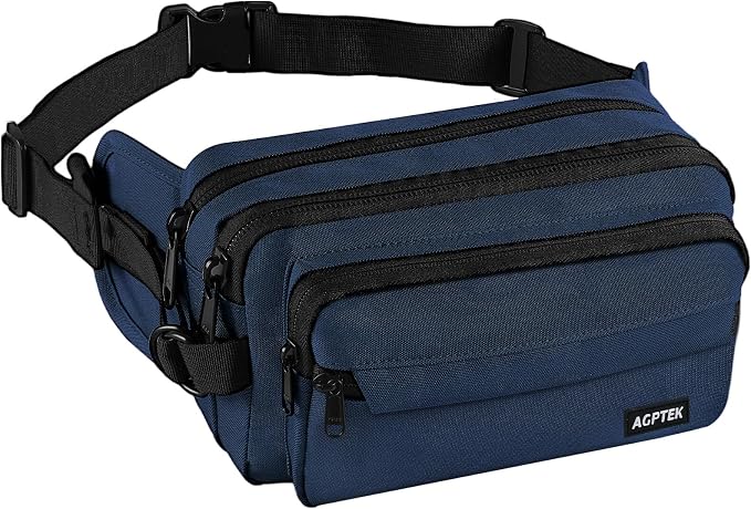 AGPTEK Fanny Pack for Women Men, RFID Large Capacity Waist Wallet Bag, Adjustable & Waterproof Bum Belt Pouch for Travel, Running, Shopping, Hiking, Dog Walking, Cycling, Climbing by AGPTEK