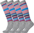 +MD Cotton Compression Socks for Women & Men 4/6 Pairs 15-20mmHg Knee High for Sports, Travel, Nursing Long Sitting Standing by MD