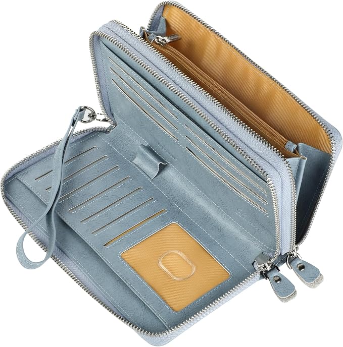 Small Compact Women Wallet RFID Blocking Genuine Leather Bifold Purse with ID Windows - Image 5