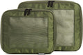 Compression Packing Cubes for Travel, 2-Pack, Olive | Solves overpacking, 2-Piece set fits most carry-ons, 50% Space savings, Compression luggage organizer bags by Aerotrunk