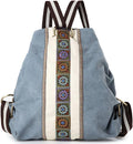 Goodhan Women Canvas Backpack Daypack Casual Shoulder Bag, Vintage Heavy-duty Anti-theft Travel Backpack (Blue Grey) by Goodhan