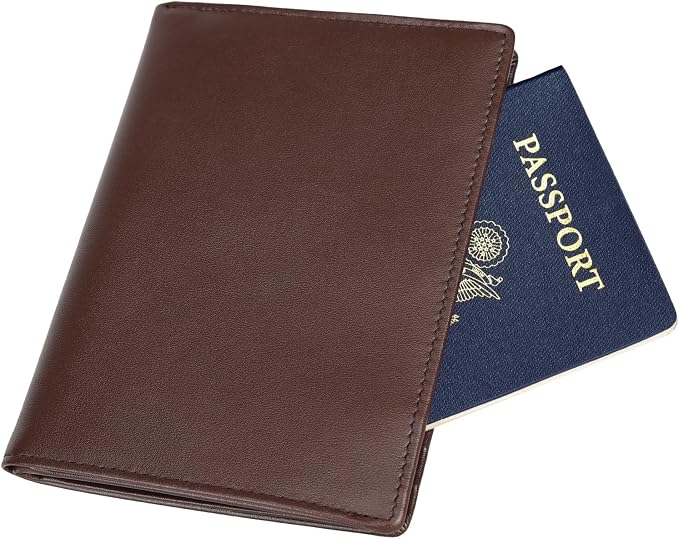 Polare Luxury RFID Blocking Leather Passport Holder Travel Wallet For Men and Women (Coffee) - Image 4