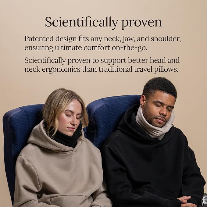 Trtl Travel Pillow Original 2.0 – Scientifically Proven Super Soft Travel Pillow with Premium Head & Neck Support – for Airplane Travel – Machine Washable – Lightweight & Compact – Sand Beige - Image 9