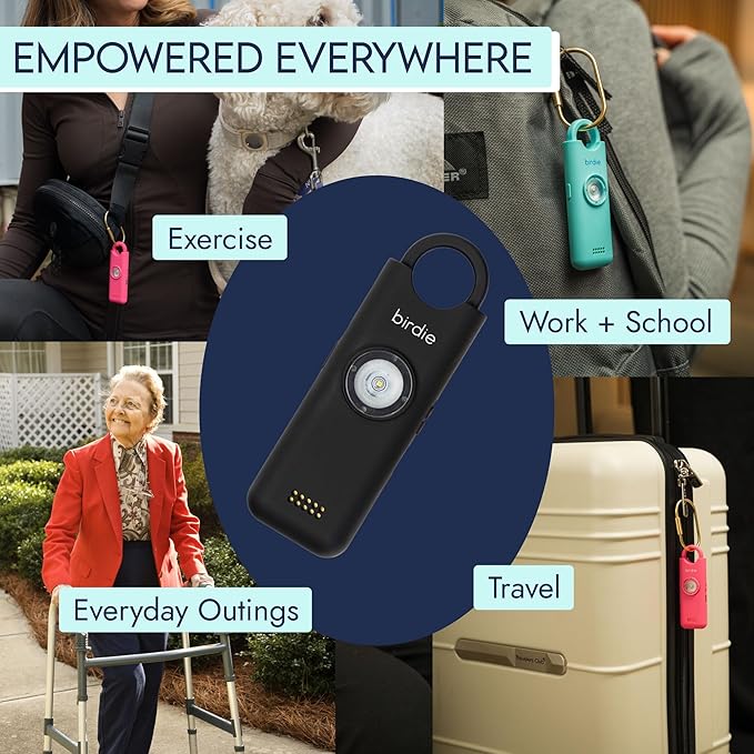 She’s Birdie 3.0 New Version – The Original Personal Safety Alarm for Women by Women–Loud Siren, Flash Light and Rechargeable Battery in a Variety of Colors (Charcoal Black) - Image 5
