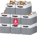 8 Pack Closet Organizers and Storage Bins - Extra Large Storage Baskets for Organizing - Clothes Storage Bins for Shelves -Foldable Organizer Bins Totes for Toy Blanket, Dorm Room Essentials by Criusia