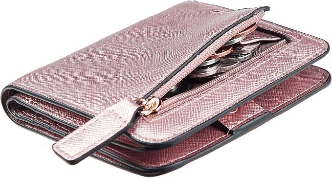 Toughergun Women’s Small Slim Leather Wallet with RFID Protection, Compact Bifold Mini Purse with Clear ID Window by Toughergun