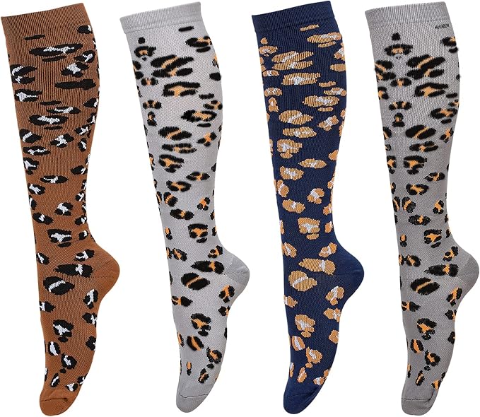 4 Pairs Compression Socks for Women & Men, Support Compression Sock 20-30 mmHg for Nurses, Pregnancy, Flying, Running,Travel by MoreYoungerMoreHealthier